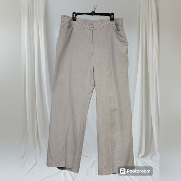 Lane bryant wide leg linen blend pants, 16 - Picture 3 of 9